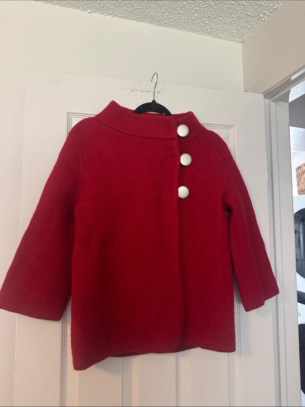 Covington Red Wool Short Coat, 100% Wool - Small Stain On The Front